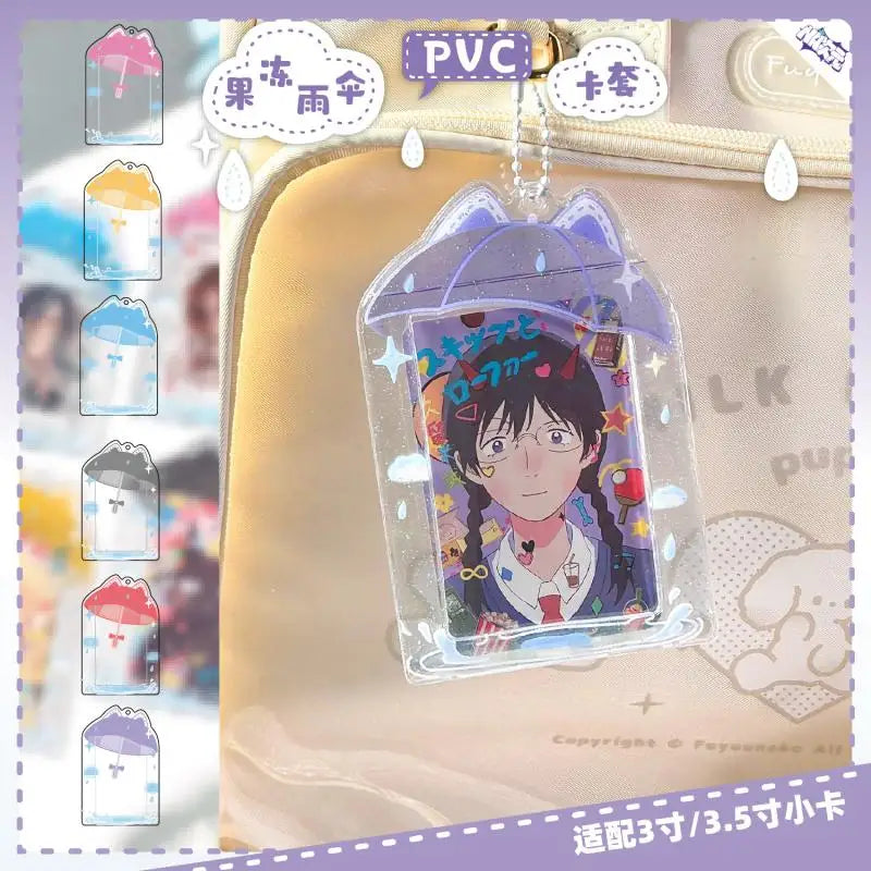 porte cartes transparent kawaii motifs animés couleurs vives chaines mignon personnages variés