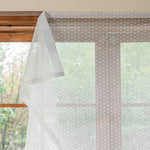 rideau blanc pois gris clair transparent classique français Polyester TAT