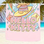 serviette plage hello kitty rose clair dessin animé séchage rapide polyester rectangle lavable machine
