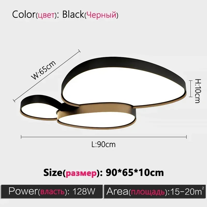 plafonnier led moderne minimaliste blanc noir plusieurs cercles ovales imbriqués fixé éclairage salon chambre
