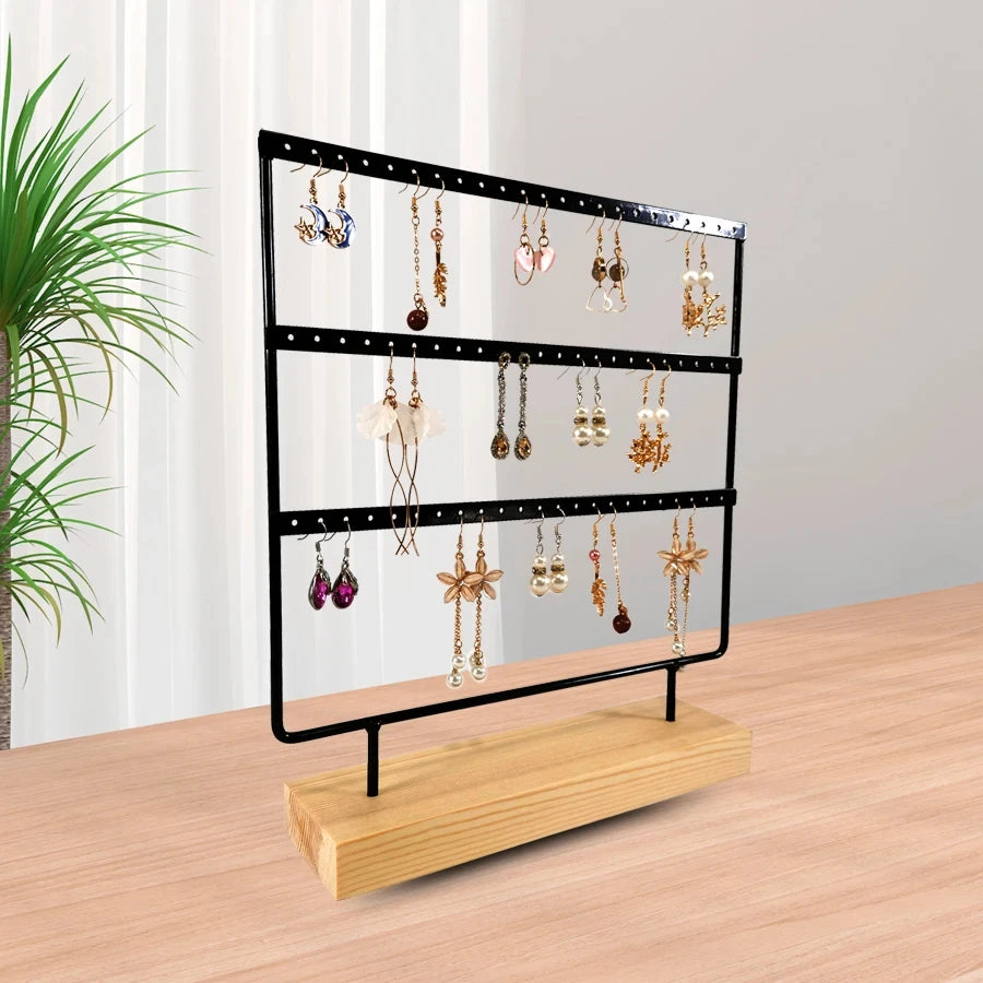 support boucles d'oreilles bois métal or blanc moderne minimaliste clips bijoux présentoirSuspens