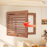 radiateur mural bois naturel moderne rayures horizontales salon appartement chic