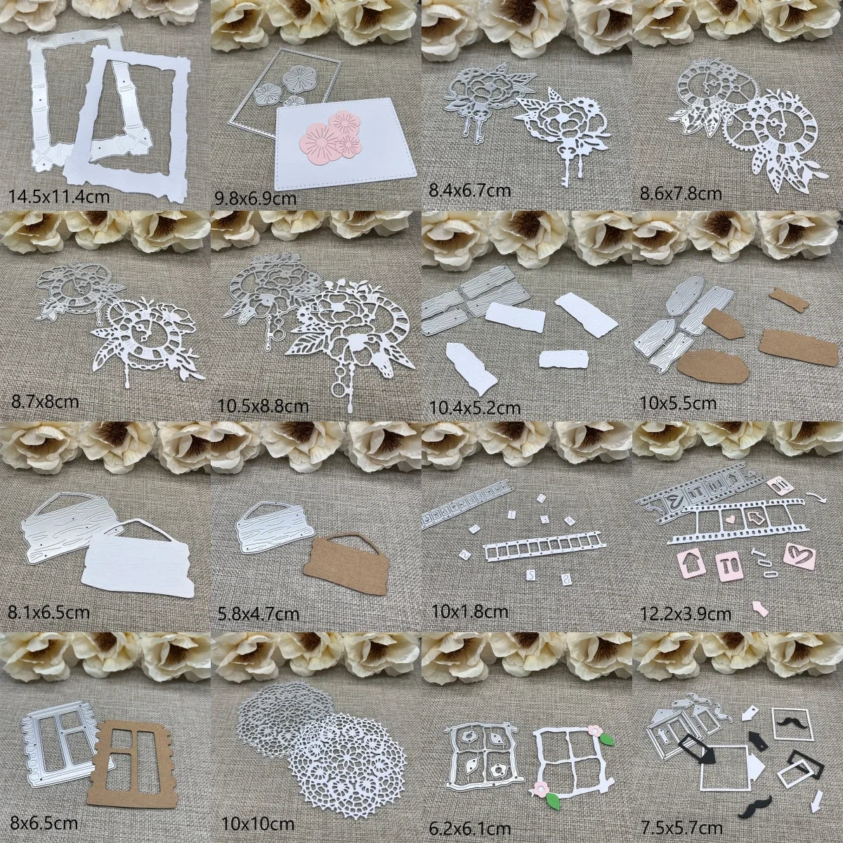 découpe métal floral artisanal scrapbooking pochoirs papier craft élégant rectangle irrégulier