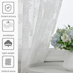 rideau moderne polyester transparent papillons fleurs blancs salon chambre coucher