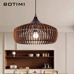 lampe suspendue bois naturel bambou moderne rustique salon chambre éclairage 220V 249 2000lm ans