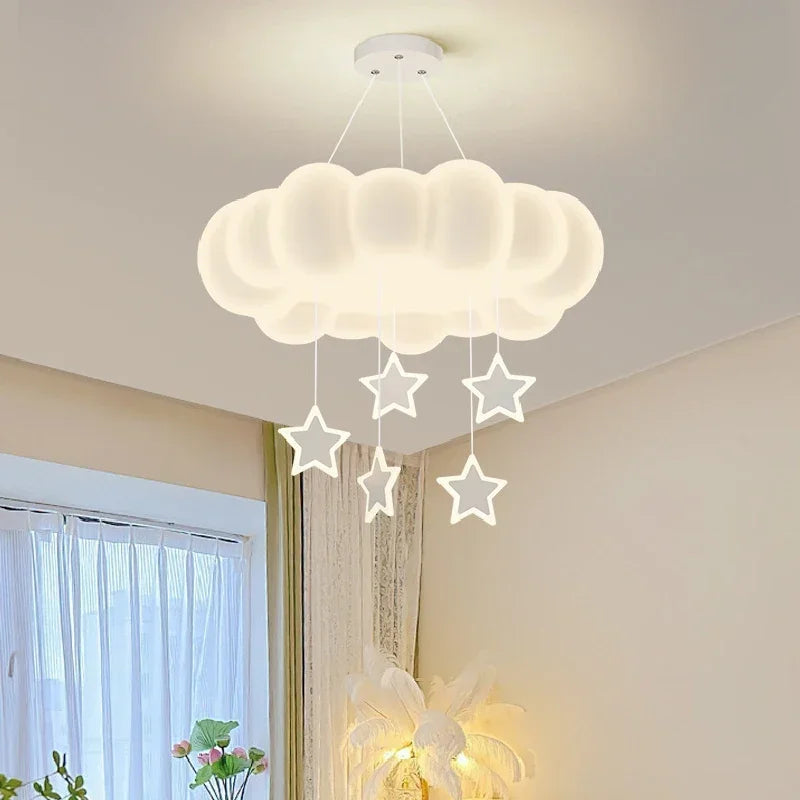 suspension moderne nuage étoiles blanc acrylique fer pc pvc certification ccc cqc ul vde