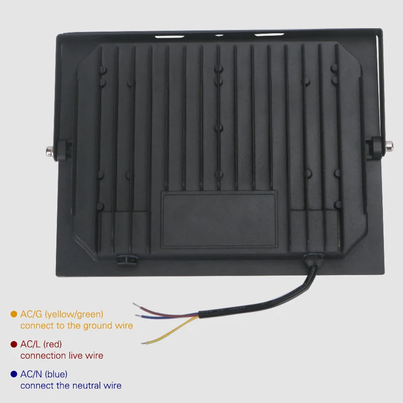 projecteur led extérieur moderne ip66 imperméable noir mat 100w 200w