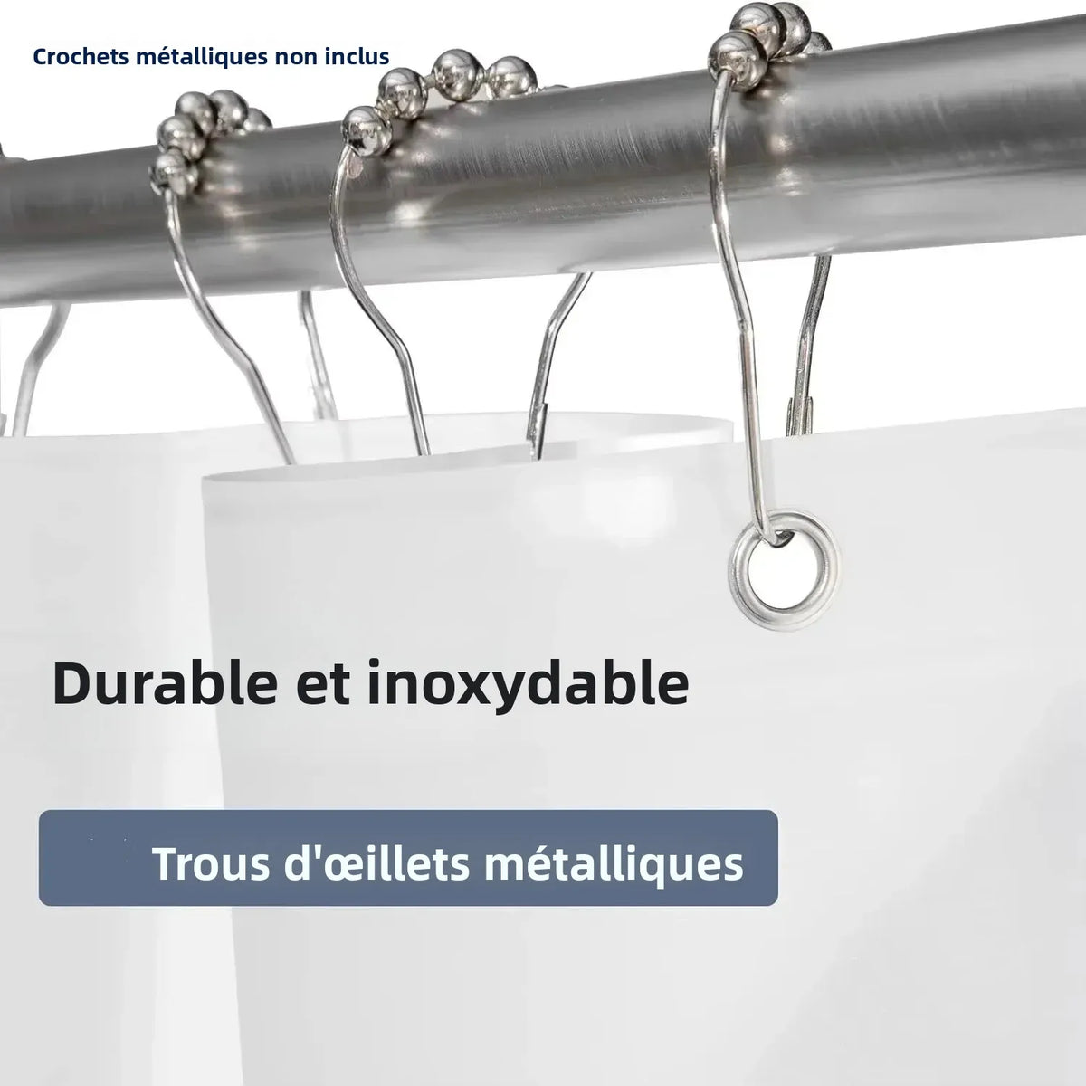 rideau douche blanc uni moderne aimants lestés opacité toilettes 120x180cm 154x180cm 180x180cm 180x200cm respectueux