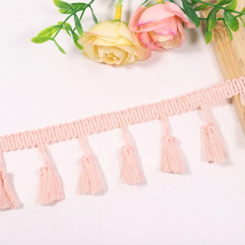 rubans pompons violet rouge jaune orange bleu rose boho artisanal 10 mètres