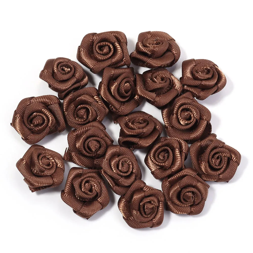 fleurs artificielles roses polyester clips décorations mariage anniversaire intérieur 1.5cm
