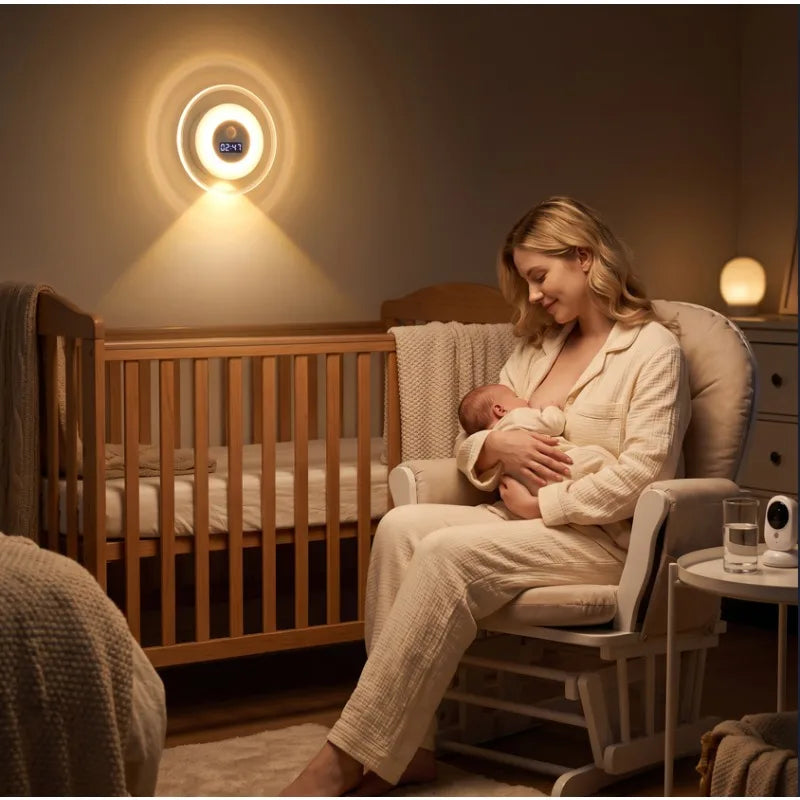 lampe nuit murale intelligente blanc cadran numérique minimaliste