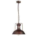 Suspension lumineuse industrielle vintage noir cuivre ampoule chaînes métal fini mat