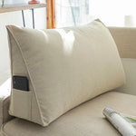 coussin triangle moderne laveable beige gris rose bleu incliné lit siège