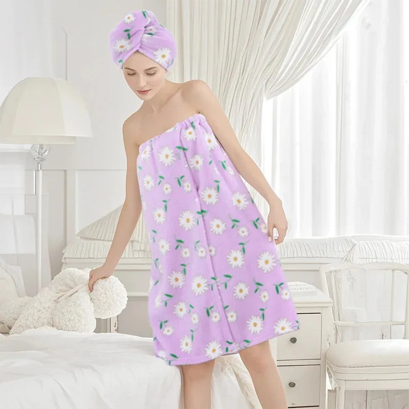 serviette bain rapide fleur bleu rose violet vert absorption rapide machine lavage simple confortable