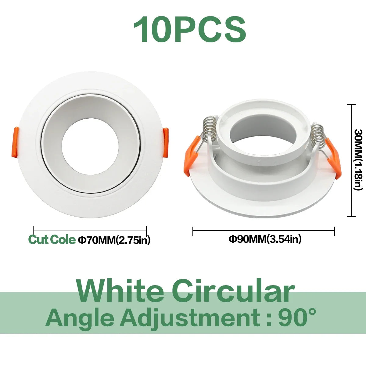 projecteur réglable led blanc base gu10 gu5.3 multiple forme ronde carrée