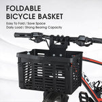 panier vélo pliable noir fixations métalliques motifs ajourés transport légumes
