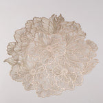 serviettes table rondes pvc fleurées classiques 38cm beige gris clair doré élégantes 10 pièces