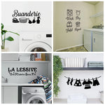 Stickers muraux vinyle décoration moderne serviettes fer lessive panier tapis chambre salon enfants