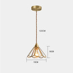suspension lumineuse verre teinté art deco or marron bleu clair motifs géométriques opacité chaînes