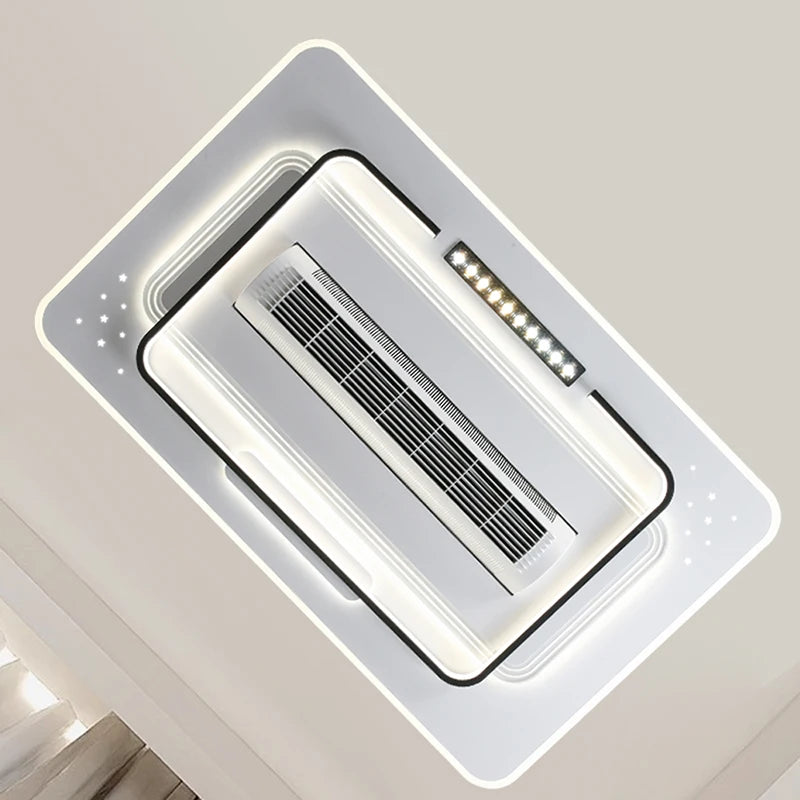 ventilateur led moderne télécommande blanc noir grille ventilation chambre salon