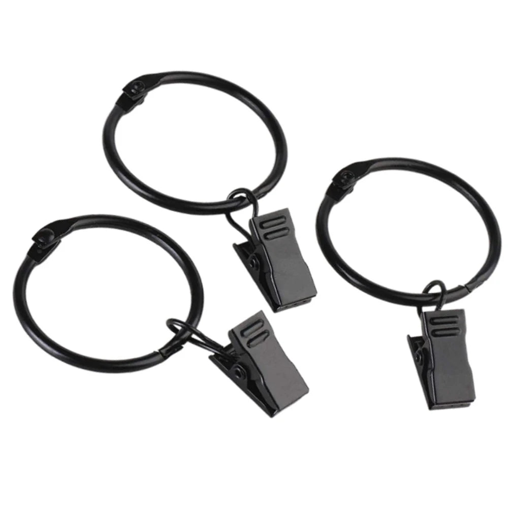 anneaux rideau pince noir métal moderne accessoires drapery clips volets polonais 12 piècesUnmountableContentError: It