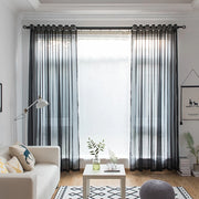 Rideau transparent noir en tulle organza pour fenêtre salon et chambre - Décoration moderne