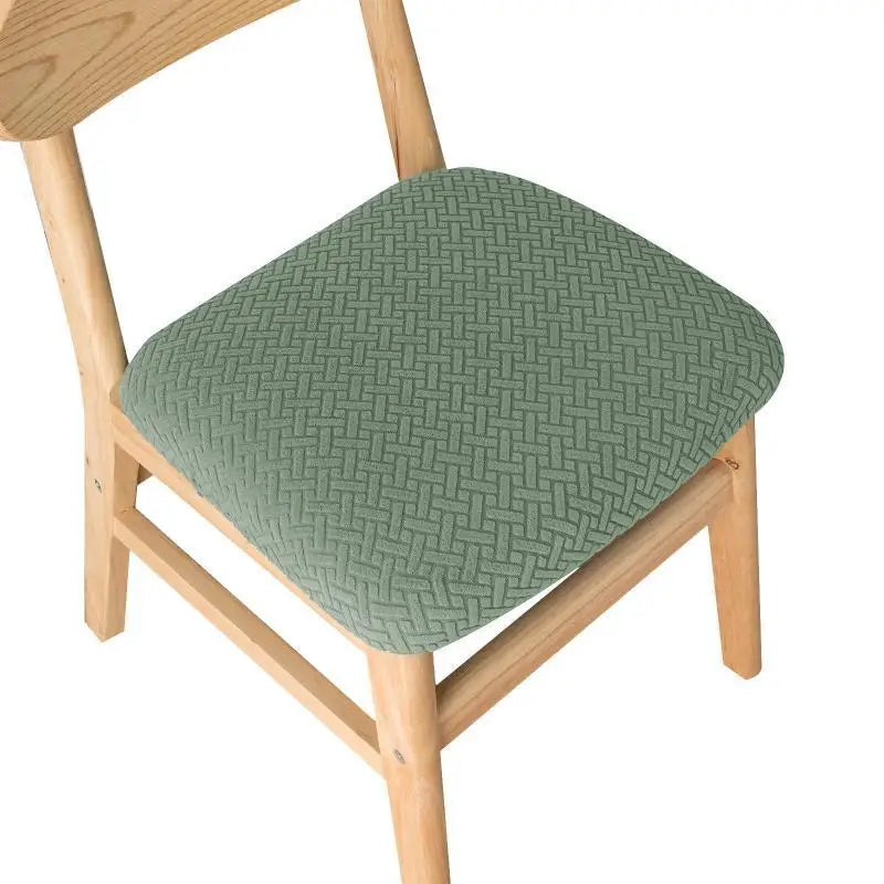 housse chaise moderne tissu géométrique polyester coton gris bois naturel