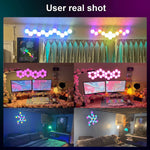 lampe murale hexagonale multicolore diy clips application mobile moderne gradation couleurs veilleuse led