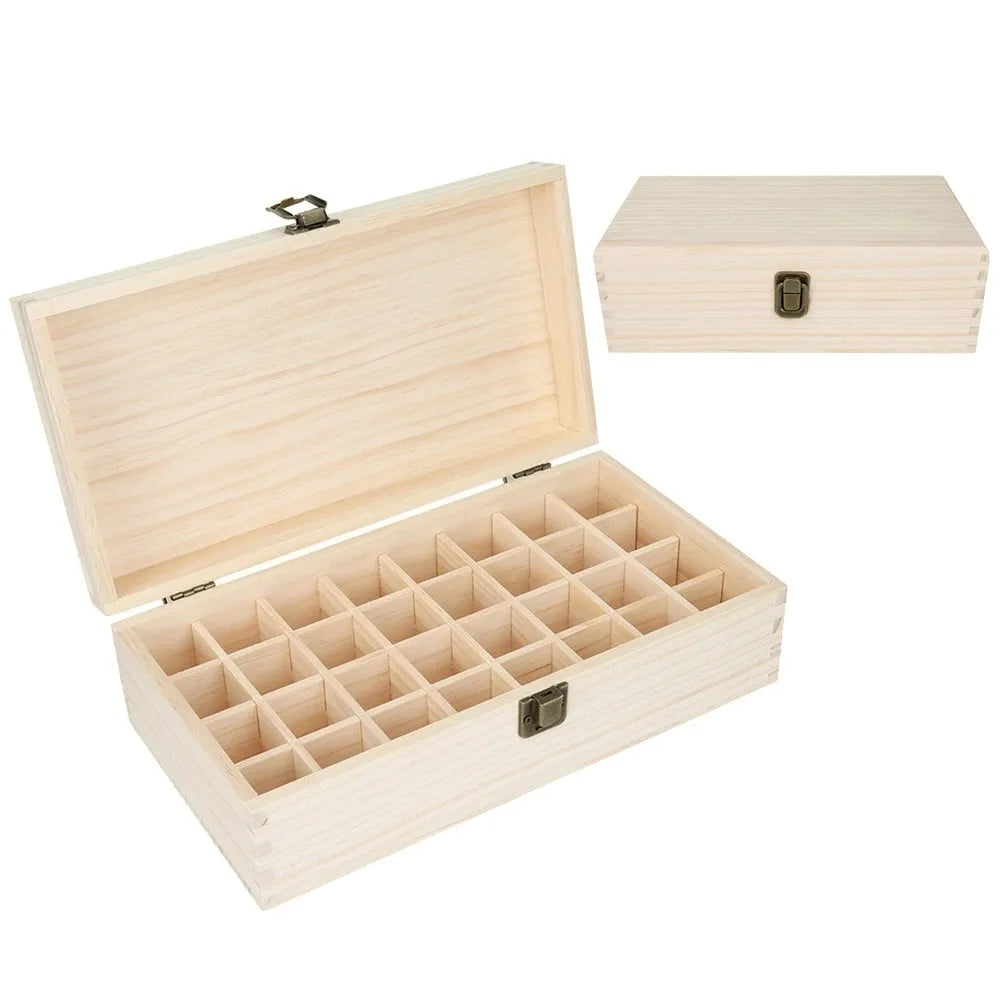 boîte compartiments bois naturelle cadenas classique organisation aromathérapie respectueux environnement moderne rusticité intérieur