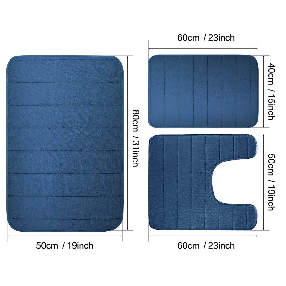 ensemble tapis bain chenille doux absorbant secage rapide motif rayures salle bain