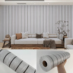 papier peint vinyle moderne rayures noires fond beige autocollant cuisine chambre salon