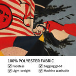 tapisserie pop art clown balles acid bath noir rouge blanc bleu Jaune