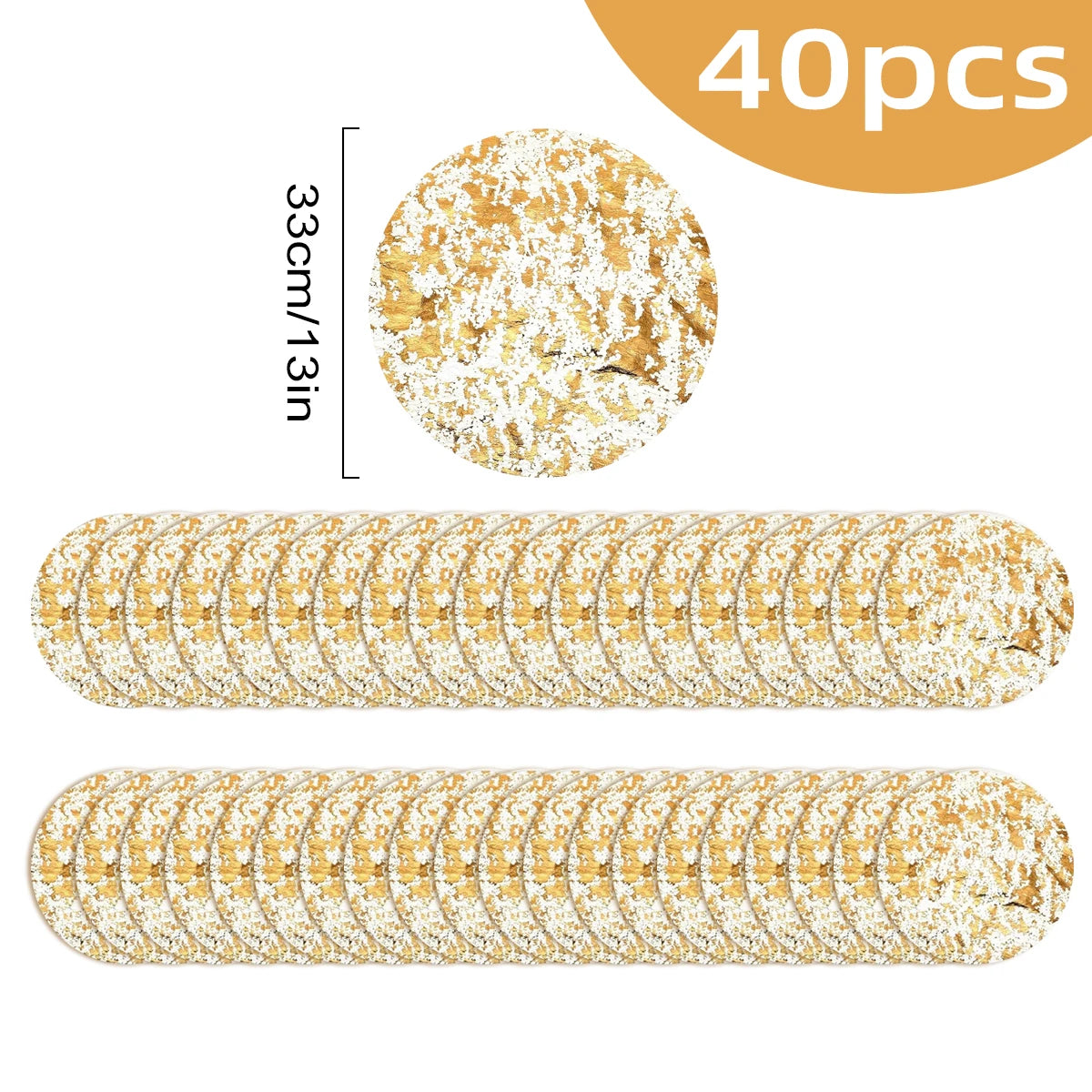serviettes table modernes blanches dorées motif filetage pack 50pcs 33cm