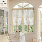 rideau fleur blanc translucide romantique maison inclusion polyester