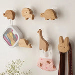 porte clés mural animal bois naturel minimaliste adhésif vis simple modernité chambre enfantDecorationMurale