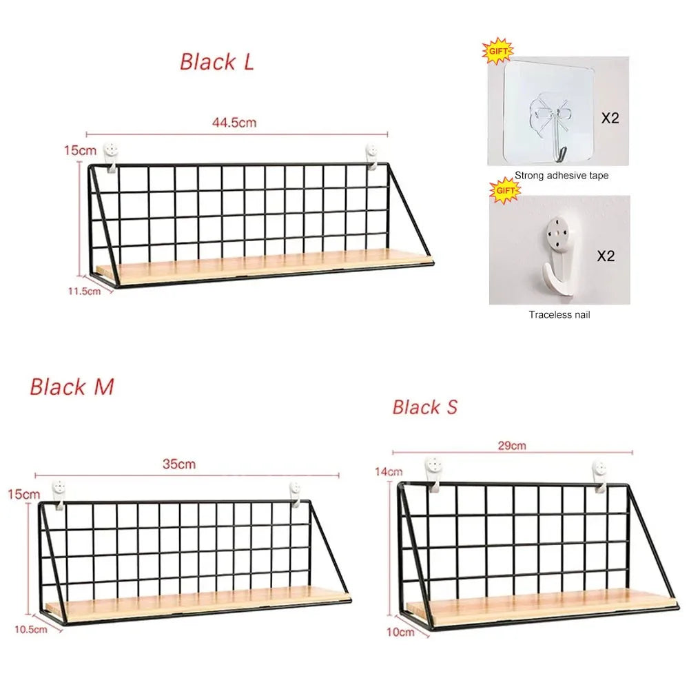 étagère murale industrielle métal bois blanc noir rangement salon chambre decoration moderne finition grille