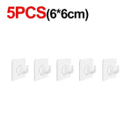 crochet mural adhésif transparent moderne support charge lourde cuisine salle bains organizer auto fixataire