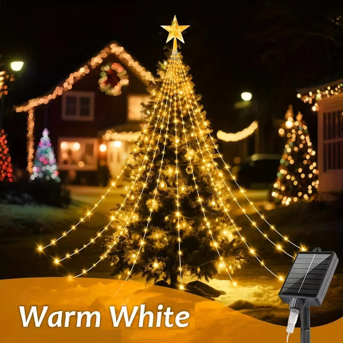 guirlande lumineuse multicolore leds cascade halloween noël moderne décoration usb solaire