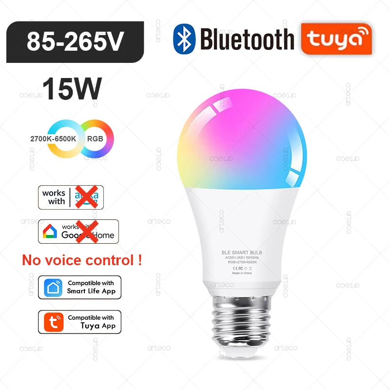 ampoules led intelligentes blanc multicolore rgb wifi zigbee bluetooth 2700 6500k moderne transparentes