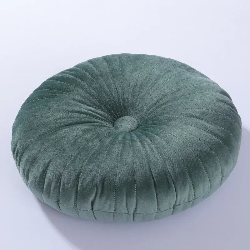 coussin rond velours brodé mousse pu polyester moderne orange jaune gris roseversible non amovible