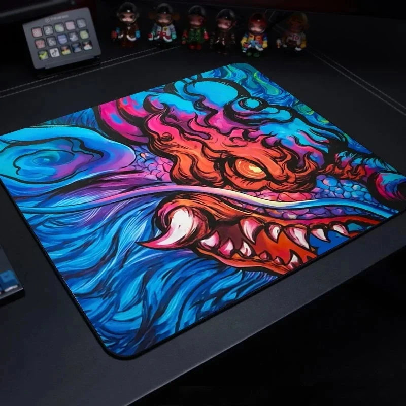 tapis souris jeu violet rose noir motif abstrait texture lisse moderne graphique adhésif