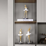 statue danseuse résine or blanc robes ballet décoration chambre enfant collection amateur