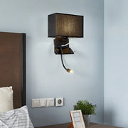 Applique murale moderne en tissu avec port USB et lampe de lecture LED pour chambre et hôtel