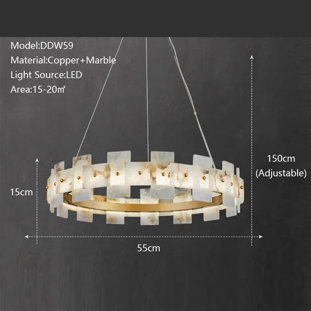 suspension lumineuse moderne blanche dorée veines carrées cuivre salon restaurant