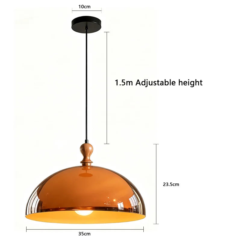 lampe suspendue moderne orange mat pendentif chaîne noire restaurant étude chambre exposition led réglable