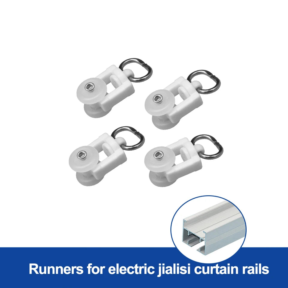 rideaux poulies rails accessoires motorisation blanc lisse moderne minimaliste fixations