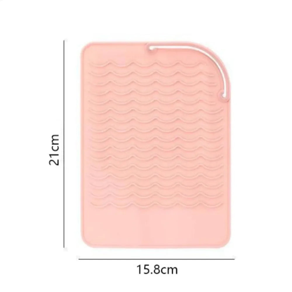 tapis protection outils coiffure rose gris bleu vert noir violet rayures ondulées moderne six