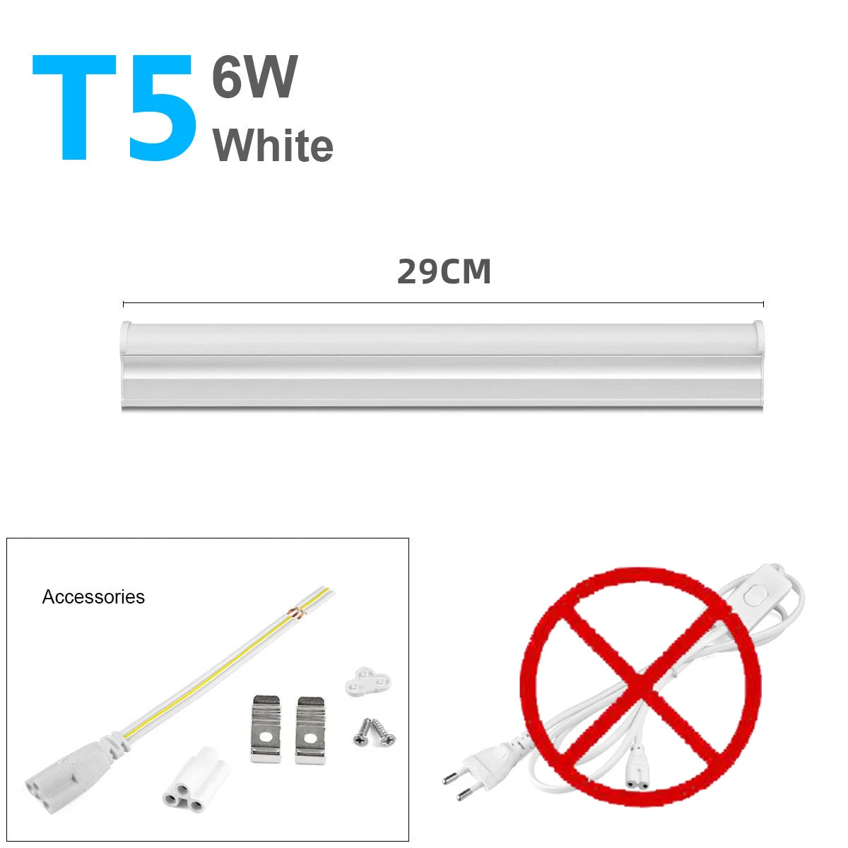 tube led blanc moderne 30w autonome aluminium connecteurs 290mm 310mm