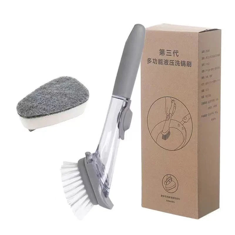 brosse vaisselle multifonctionnelle gris transparent respectueuse environnement moderne pratique non slip