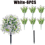 bouquets artificiels violet vert modernes decoration exterieure intérieure 35cm fleurs feuilles